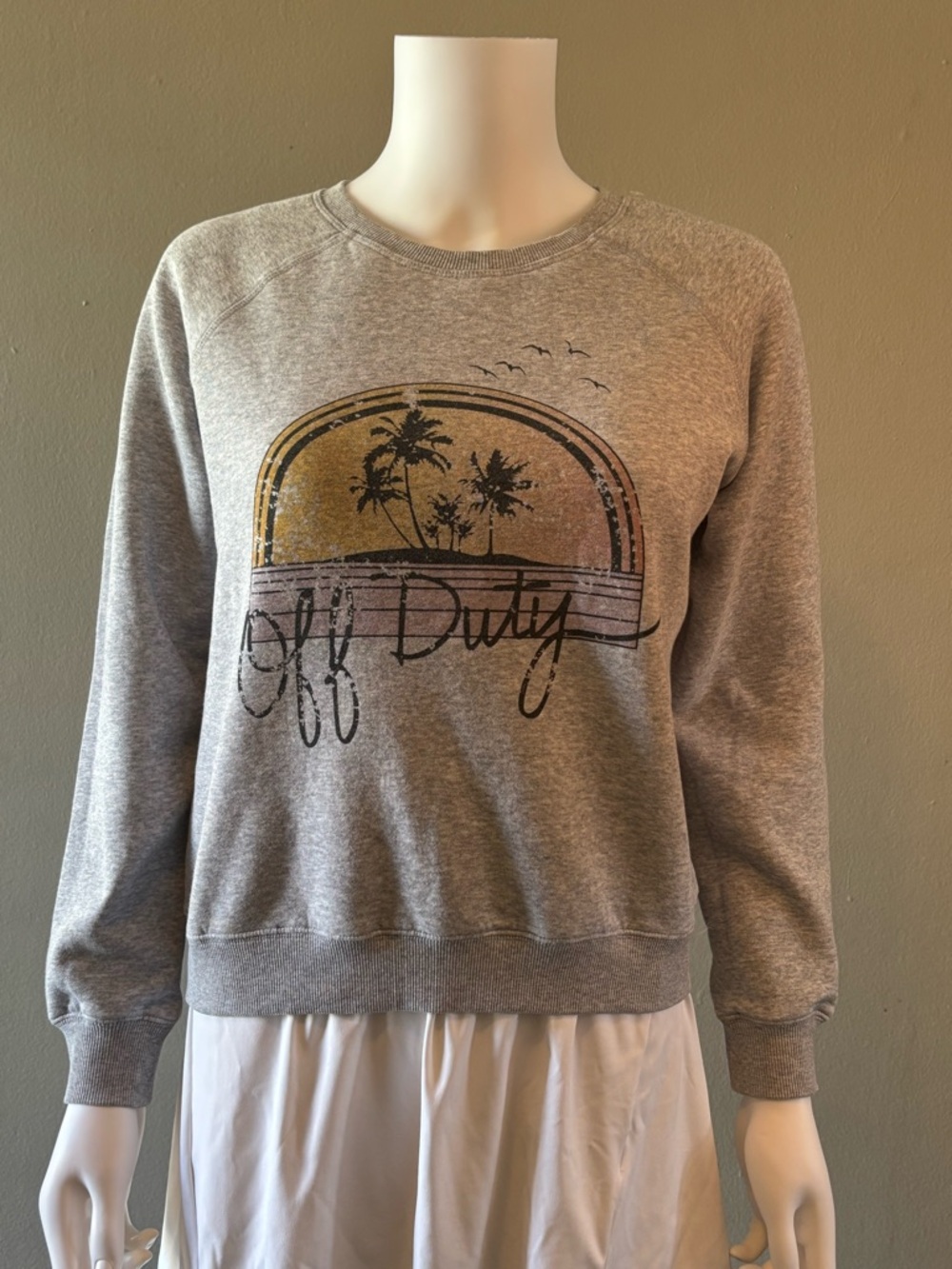 Rebecca Minkoff Grey 'Off Duty' Palm Tree Graphic Sweatshirt